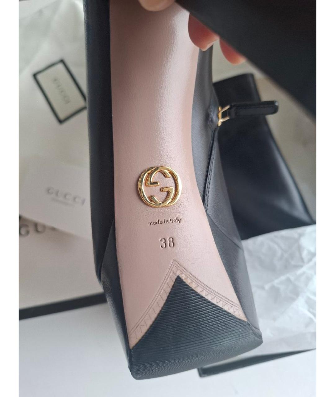 GUCCI Черные кожаные ботильоны, фото 3