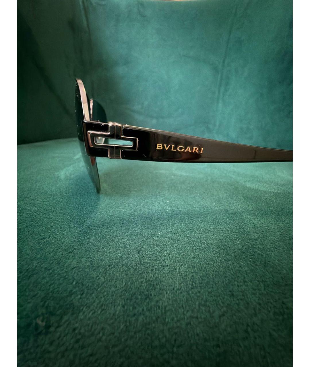 BVLGARI Антрацитовые металлические солнцезащитные очки, фото 3