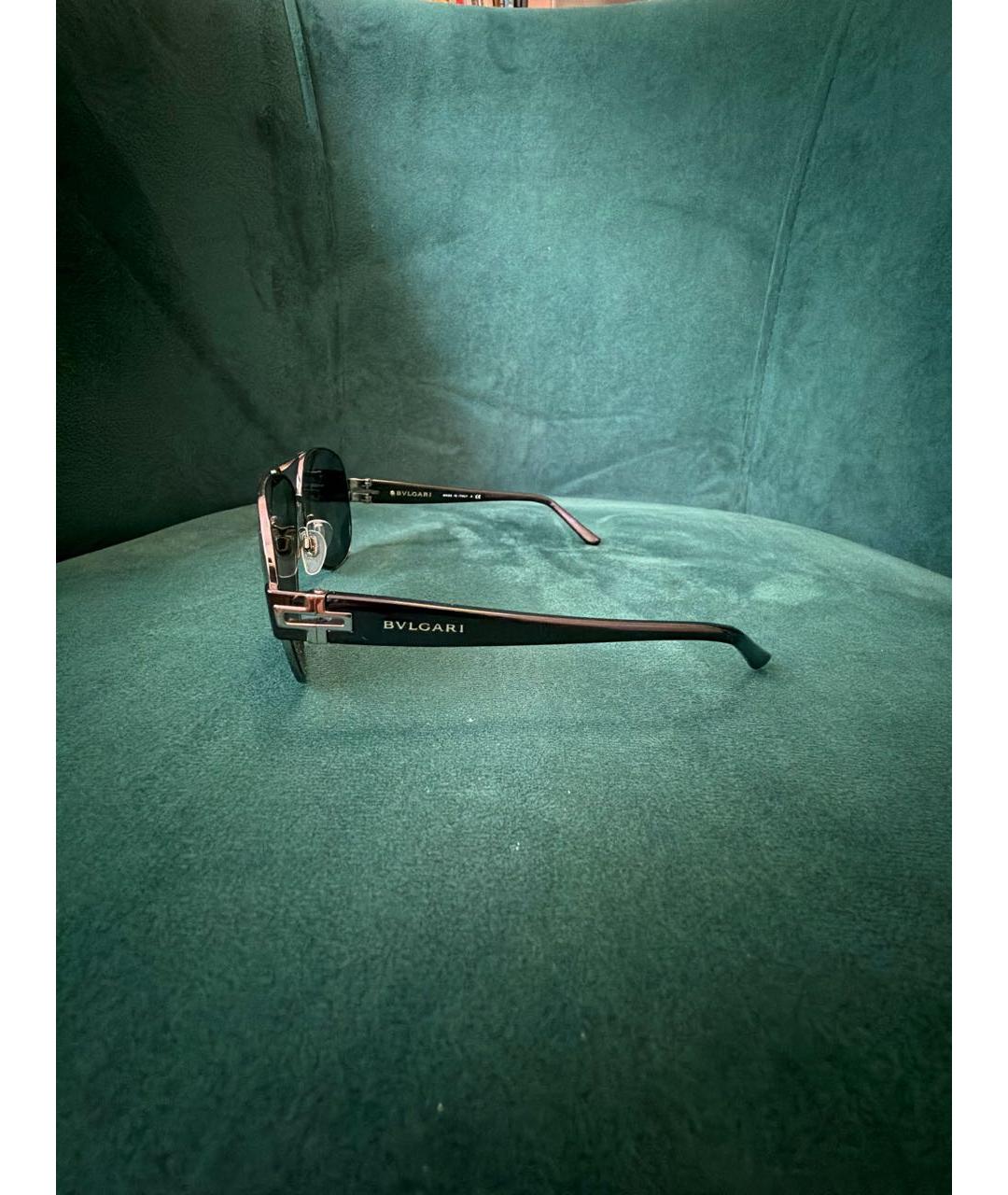 BVLGARI Антрацитовые металлические солнцезащитные очки, фото 2