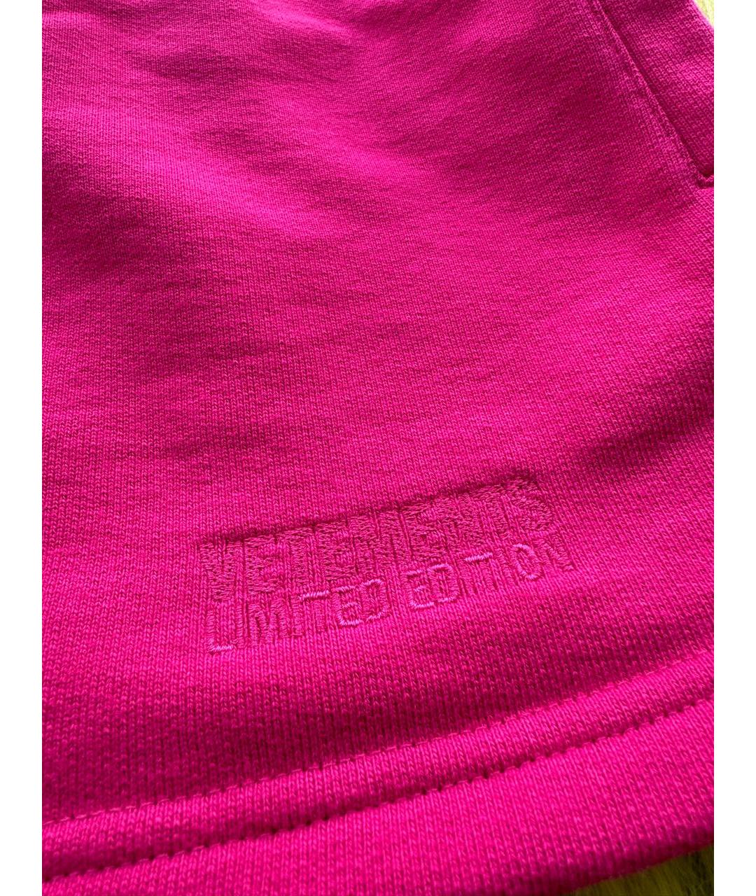 VETEMENTS Фуксия хлопковая юбка мини, фото 4