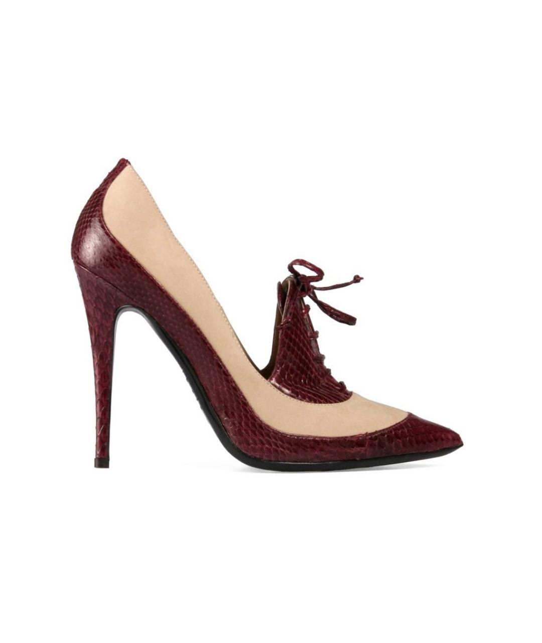 DSQUARED2 Бордовые кожаные туфли, фото 6