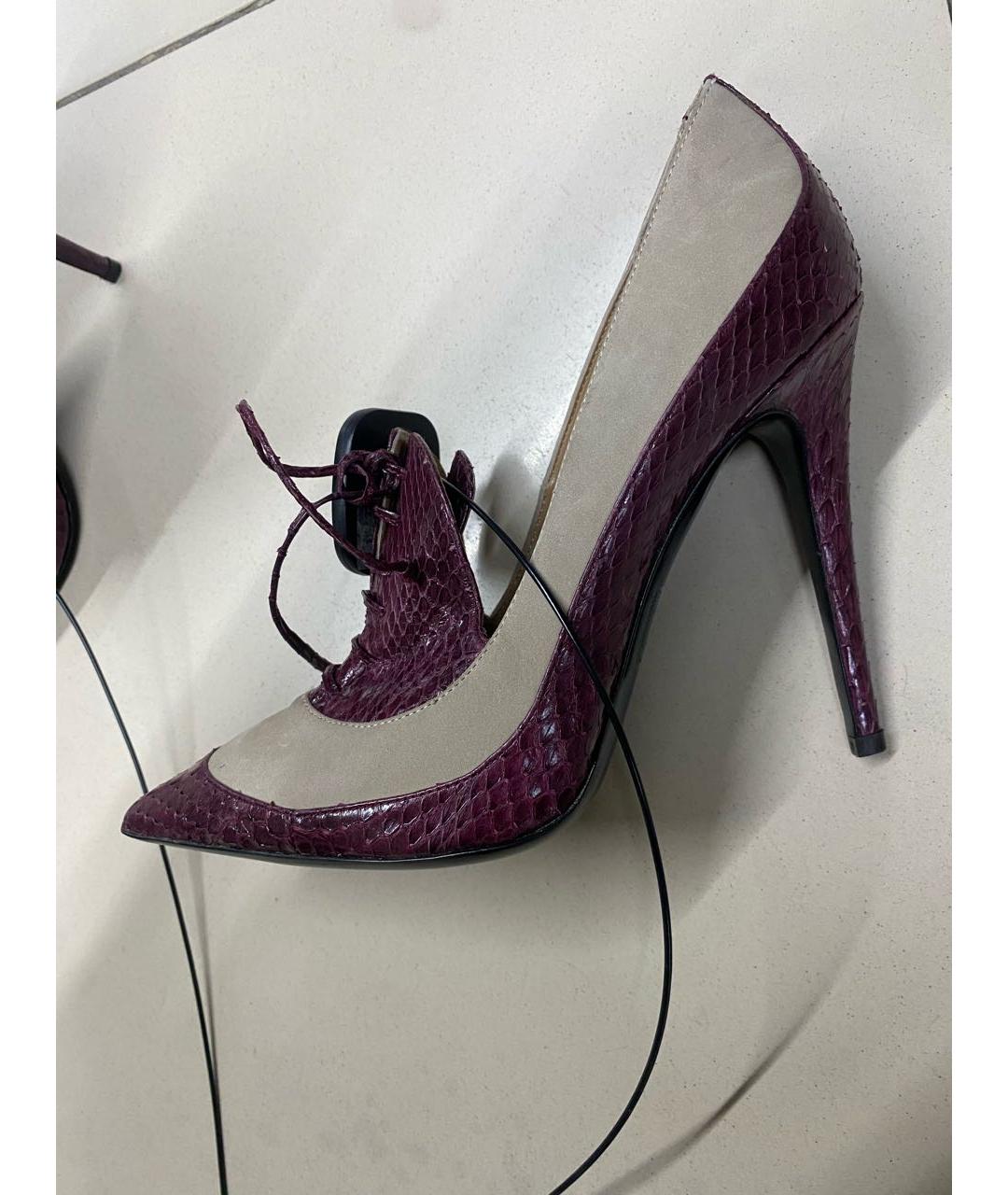 DSQUARED2 Бордовые кожаные туфли, фото 2