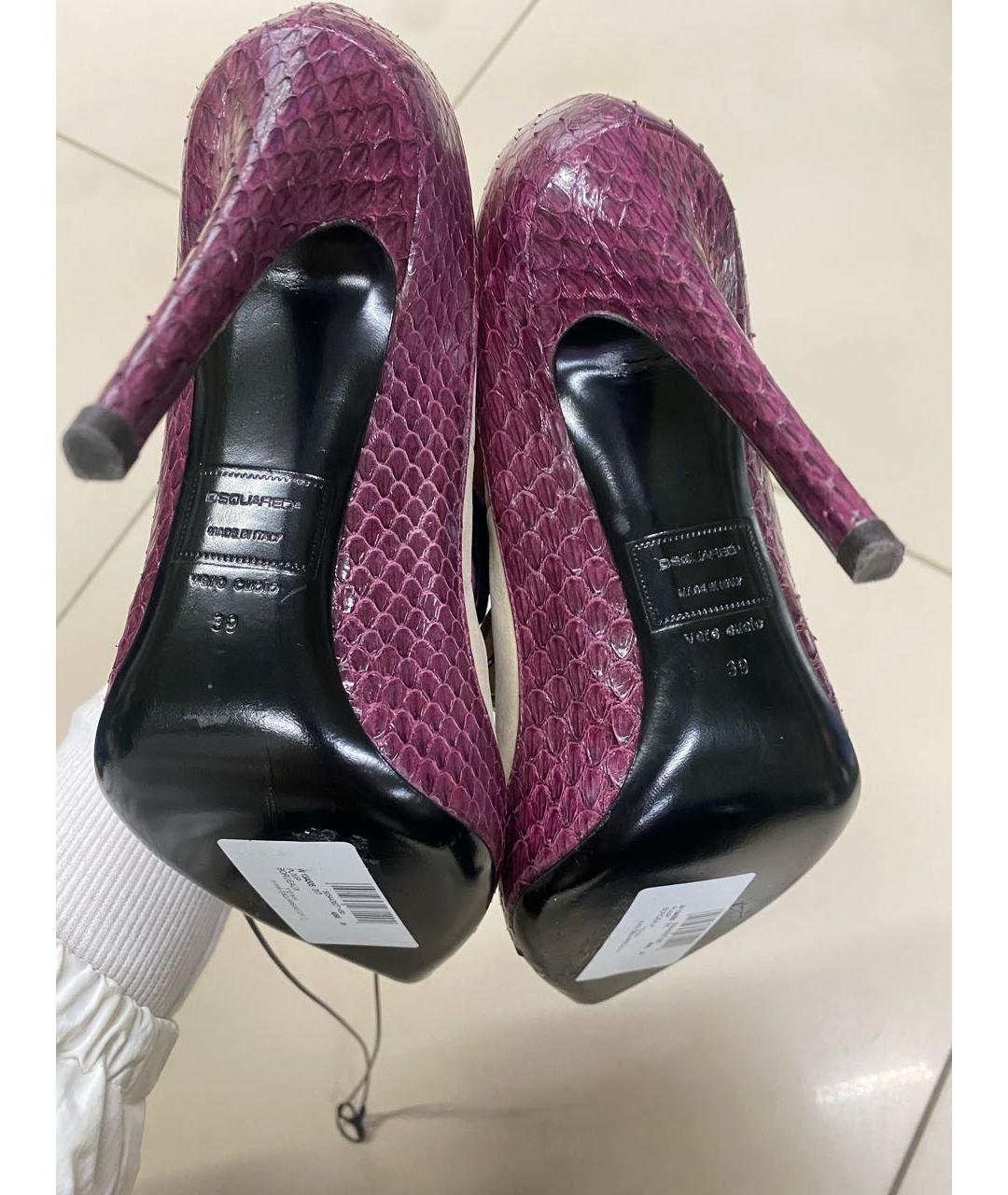 DSQUARED2 Бордовые кожаные туфли, фото 4