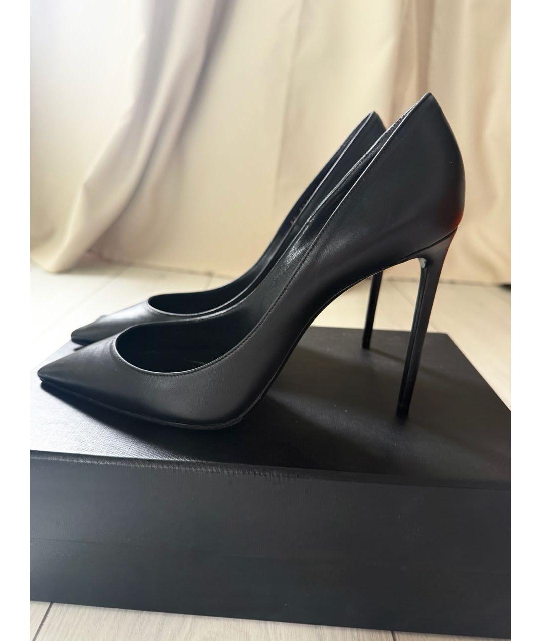 SAINT LAURENT Черные кожаные туфли, фото 4