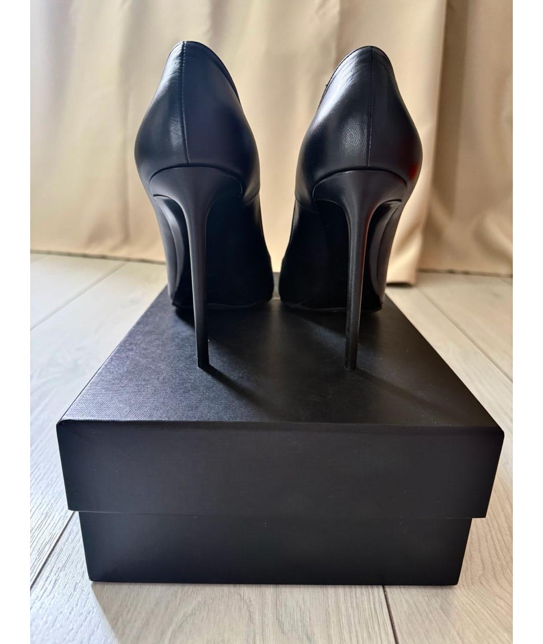 SAINT LAURENT Черные кожаные туфли, фото 3