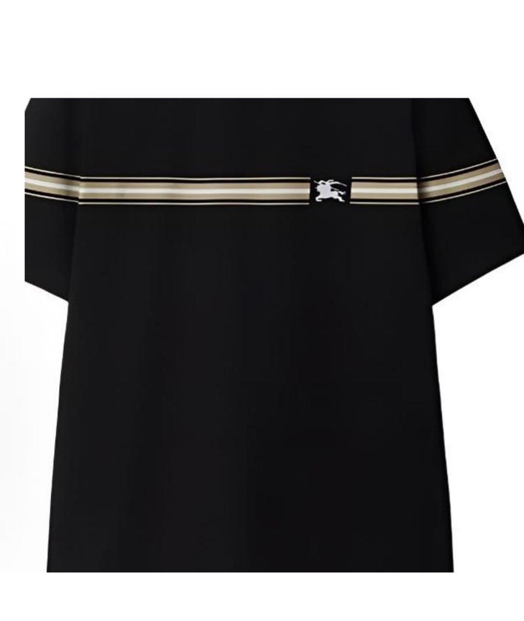 BURBERRY Черная хлопковая футболка, фото 3