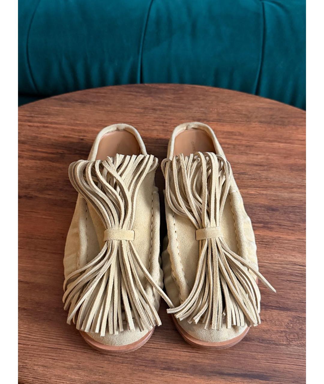 DRIES VAN NOTEN Желтые замшевые мюли, фото 2