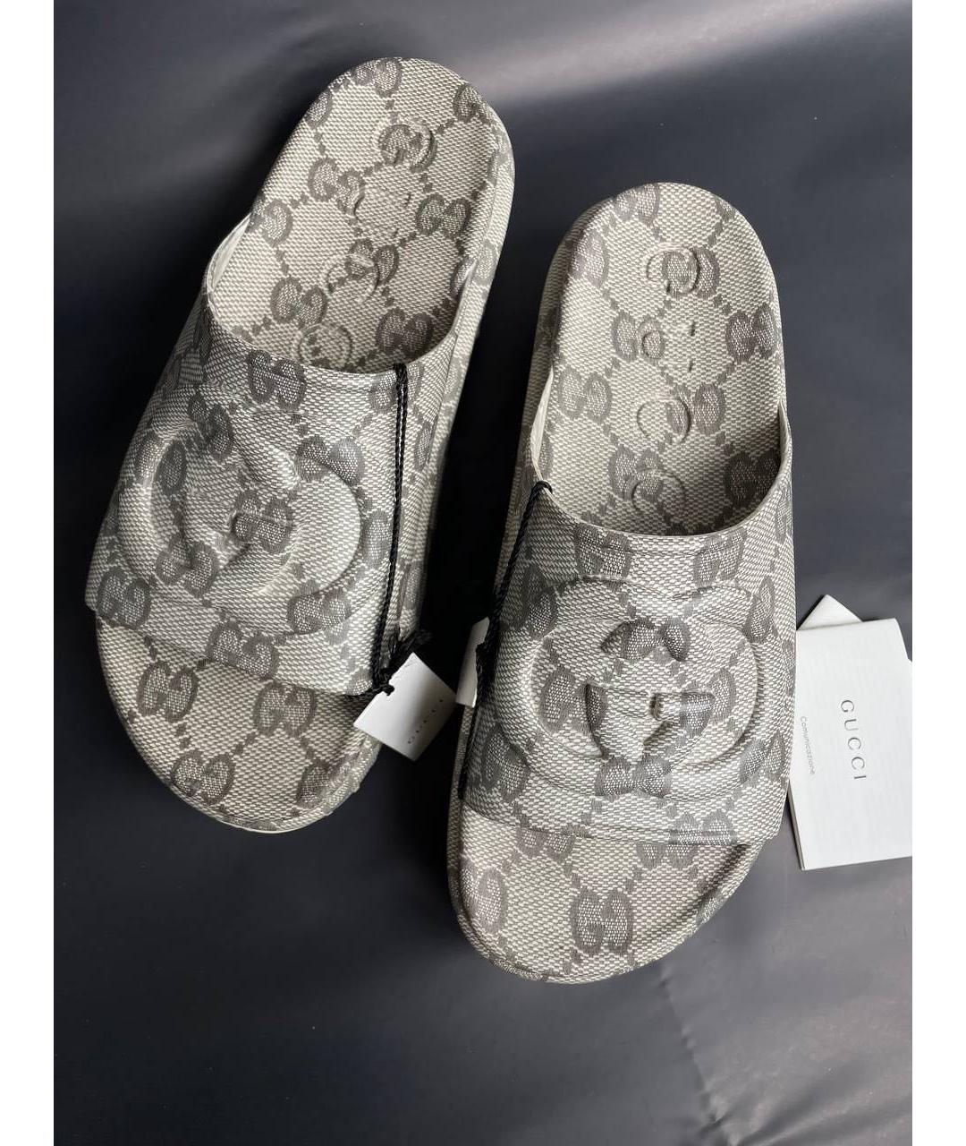 GUCCI Серые шлепанцы, фото 3