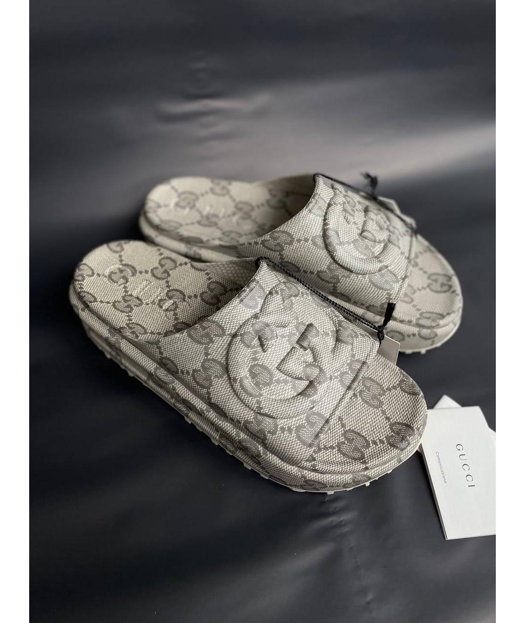 GUCCI Серые шлепанцы, фото 8