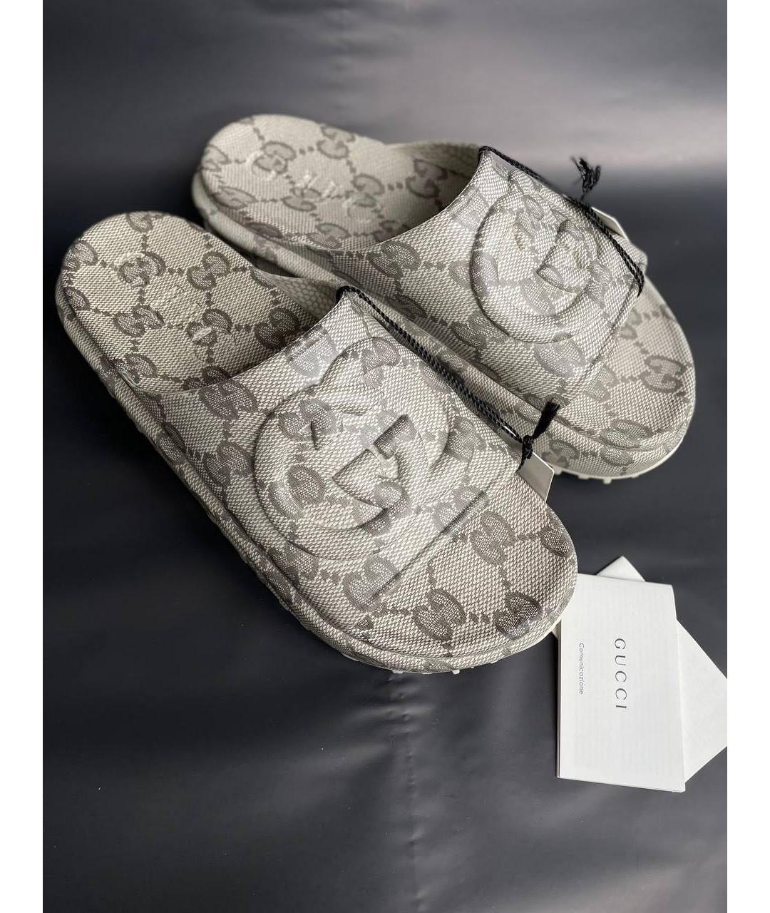 GUCCI Серые шлепанцы, фото 4