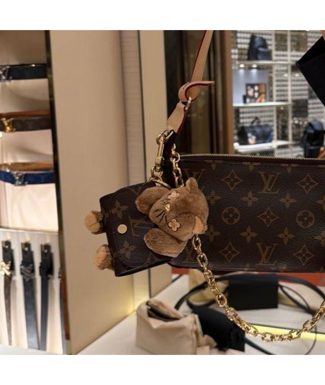 LOUIS VUITTON Коричневый брелок, фото 4
