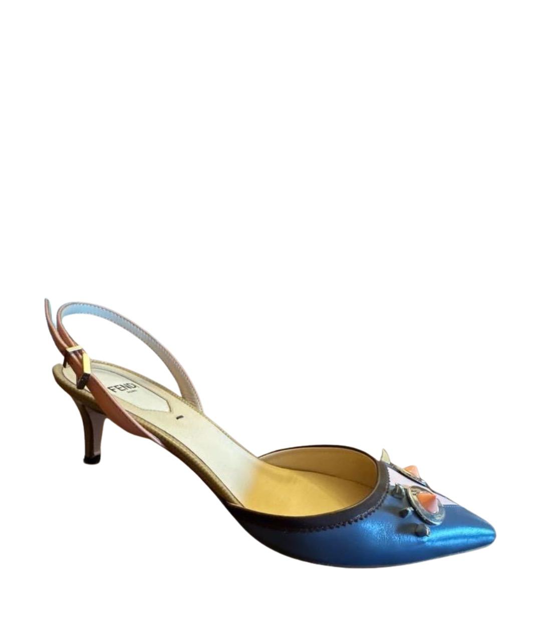 FENDI Мульти кожаные босоножки, фото 1