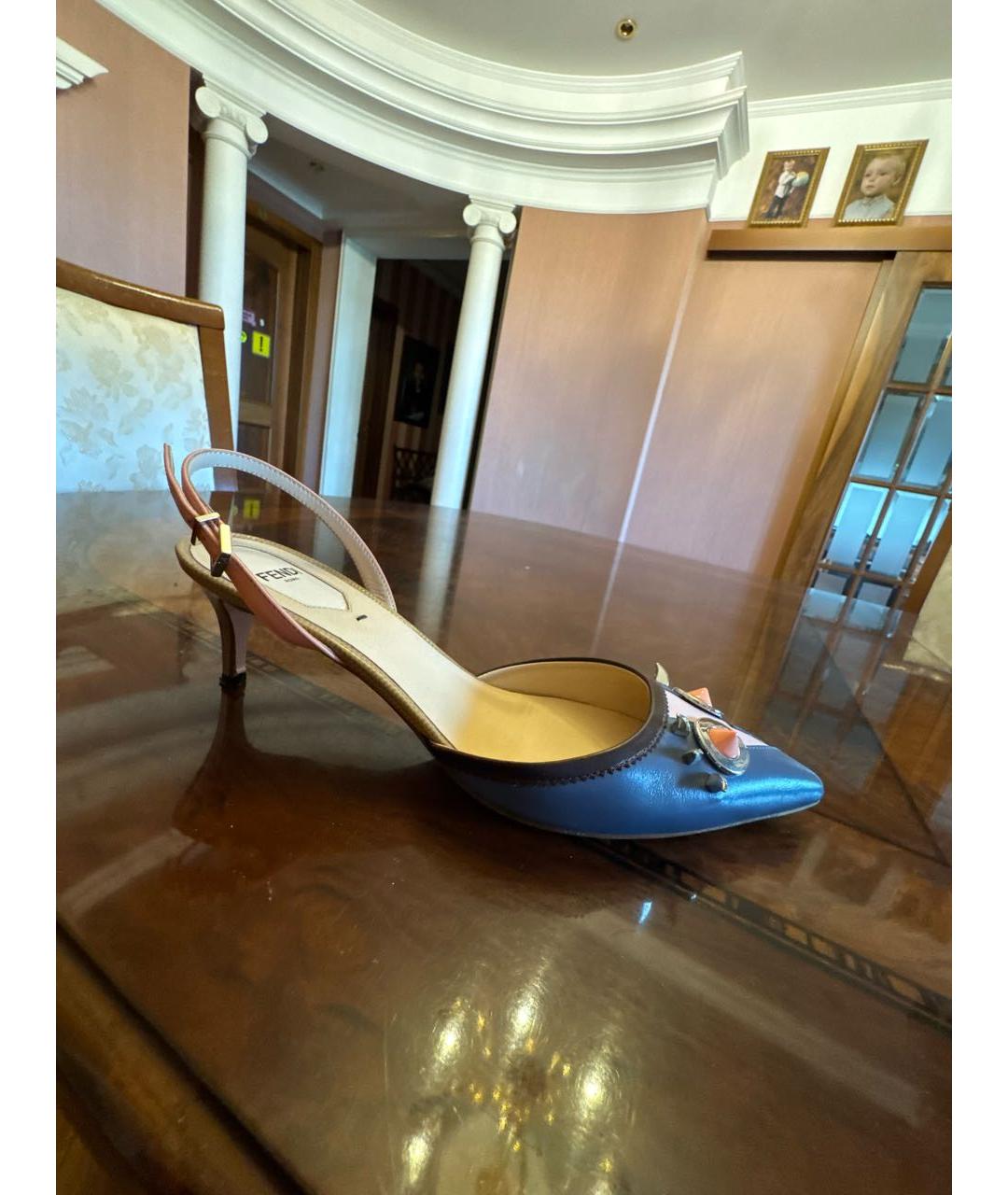 FENDI Мульти кожаные босоножки, фото 9