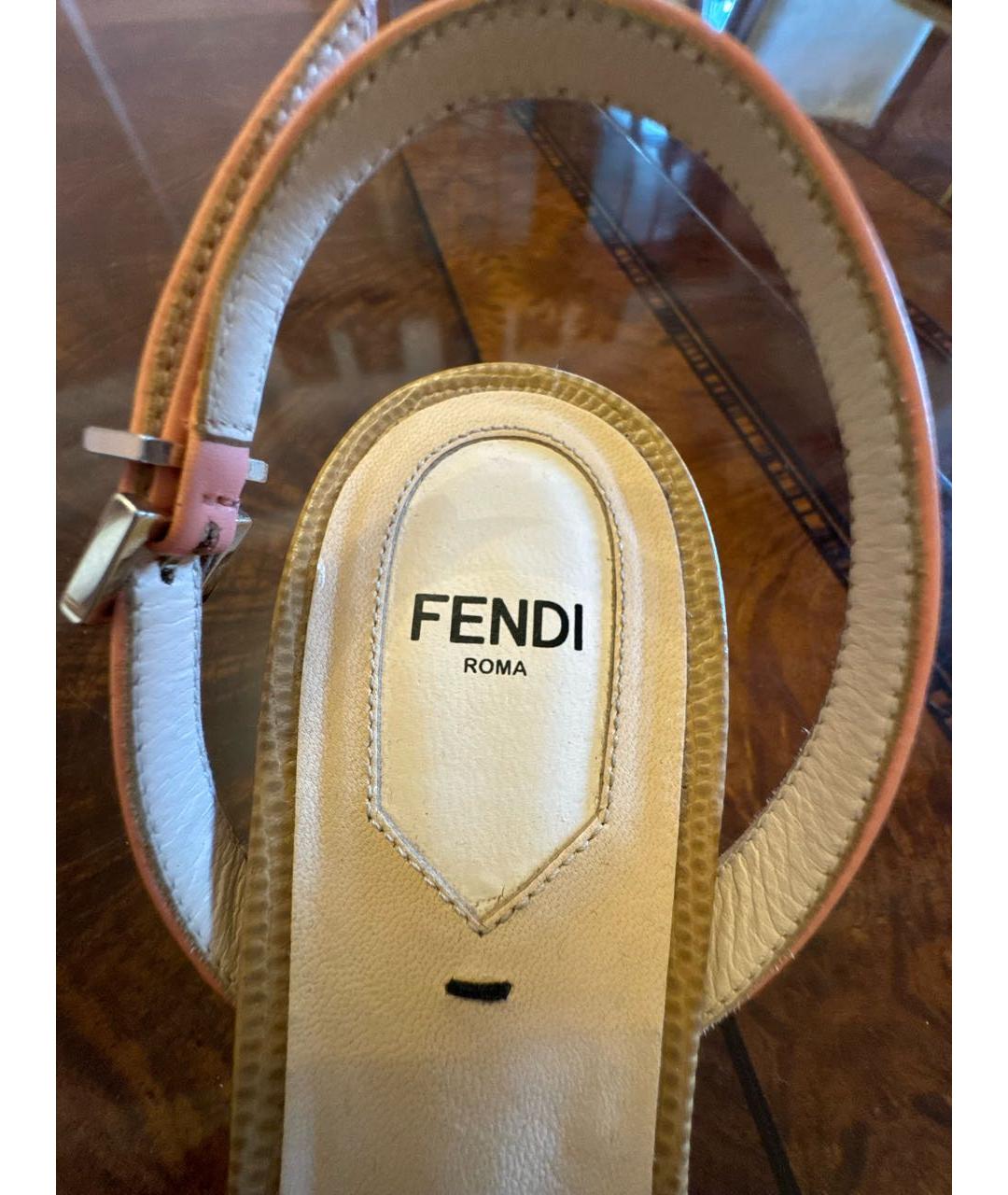FENDI Мульти кожаные босоножки, фото 6