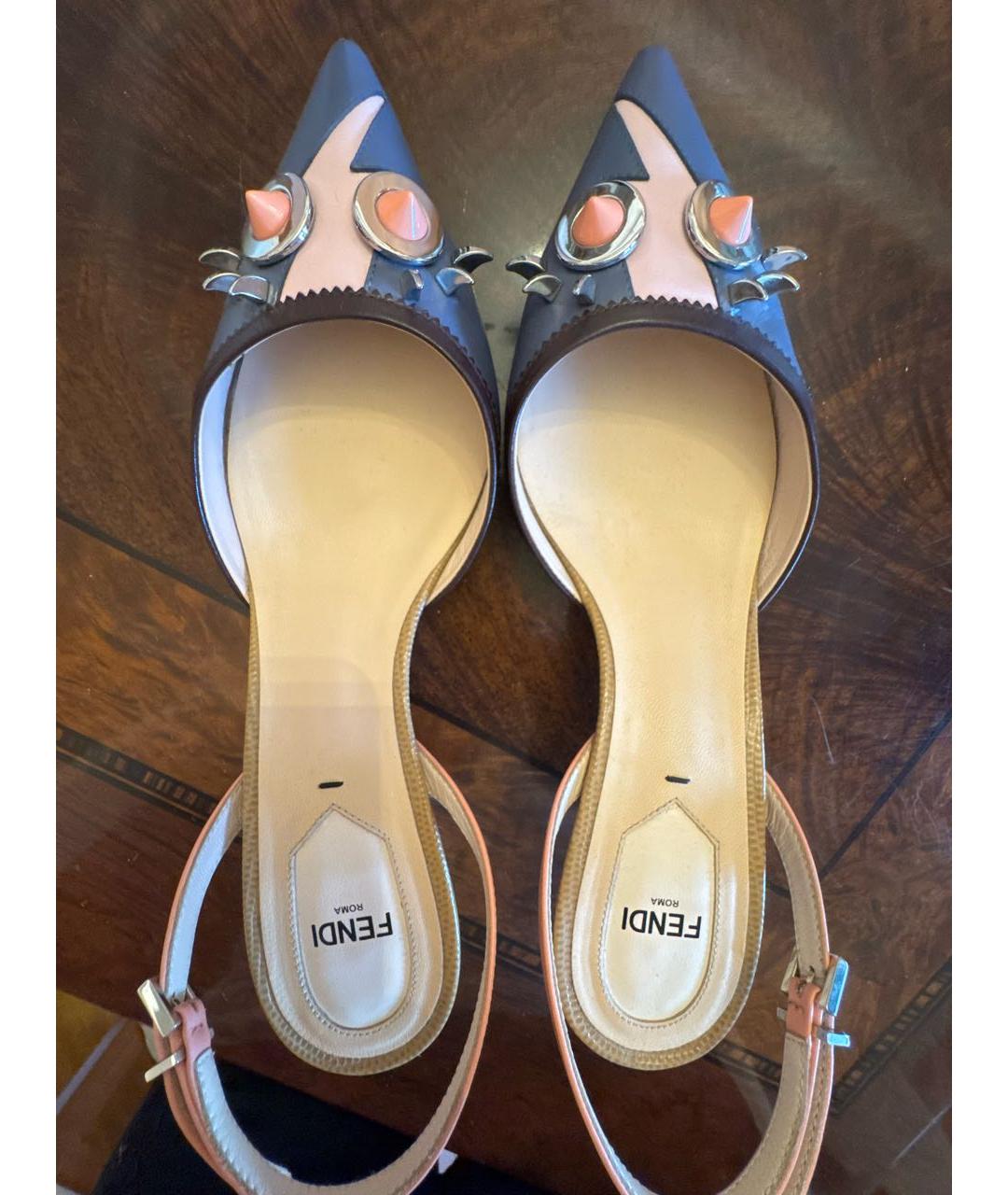 FENDI Мульти кожаные босоножки, фото 3