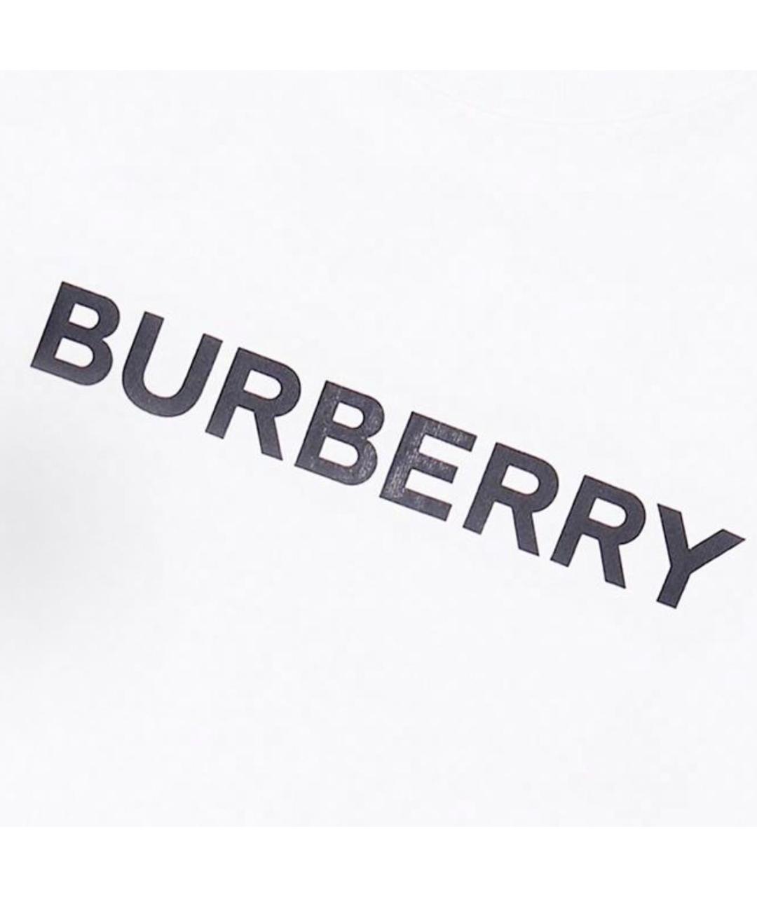 BURBERRY Белая хлопковая футболка, фото 4