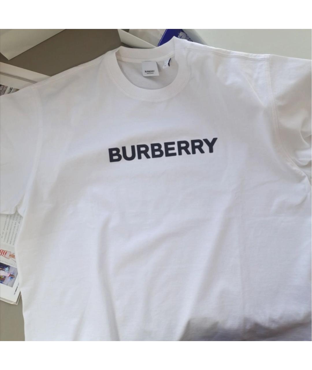 BURBERRY Белая хлопковая футболка, фото 6