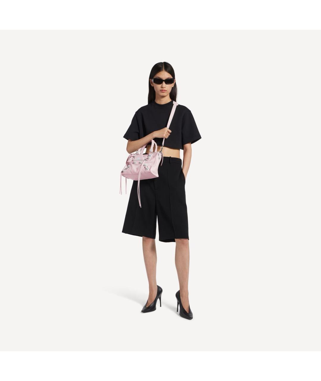 BALENCIAGA Розовая кожаная сумка с короткими ручками, фото 6