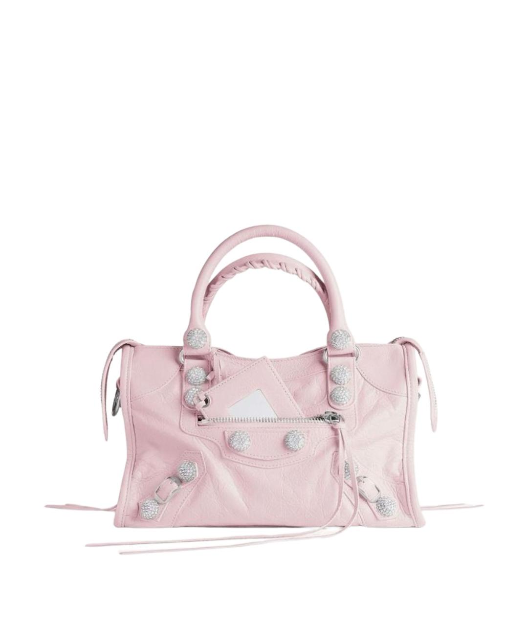 BALENCIAGA Розовая кожаная сумка с короткими ручками, фото 1