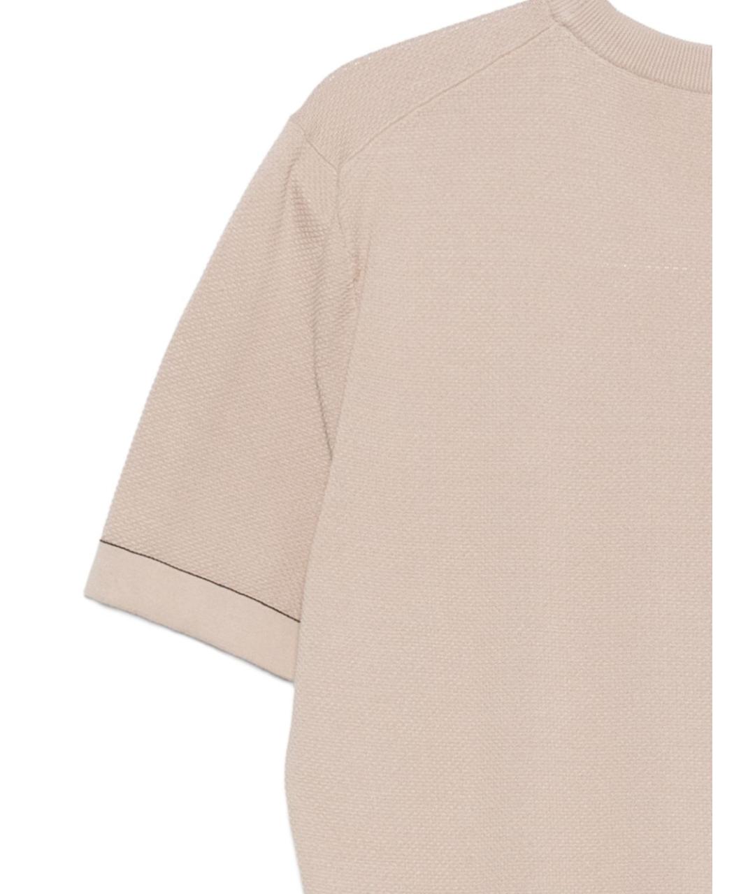 BRIONI Бежевая хлопковая футболка, фото 2