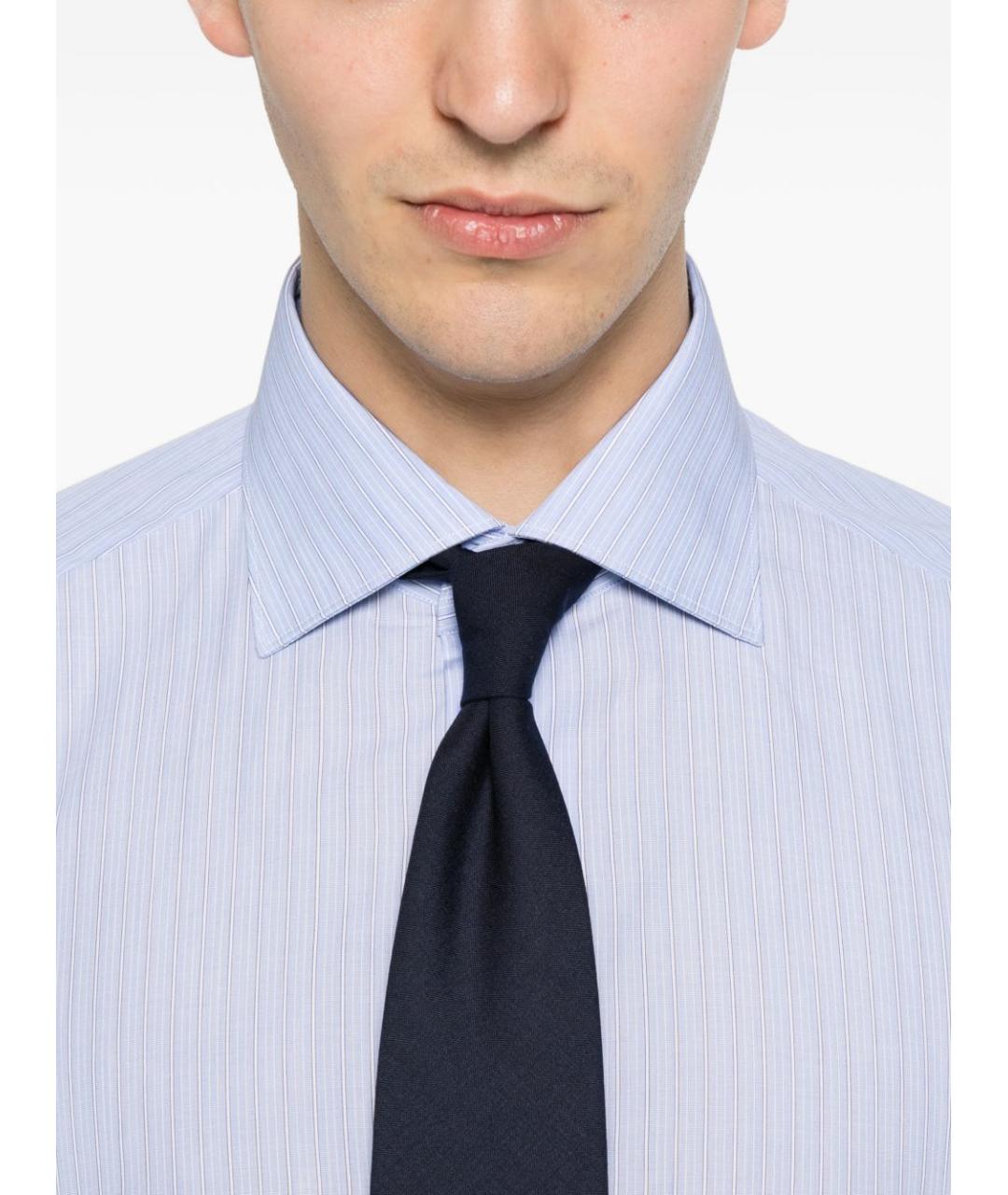BRIONI Голубая хлопковая классическая рубашка, фото 4