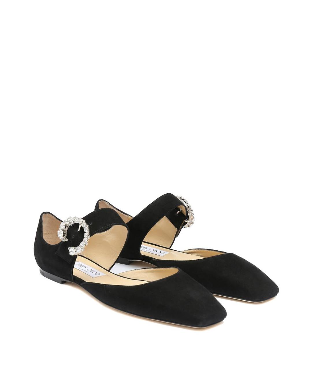 JIMMY CHOO Черные замшевые балетки, фото 2