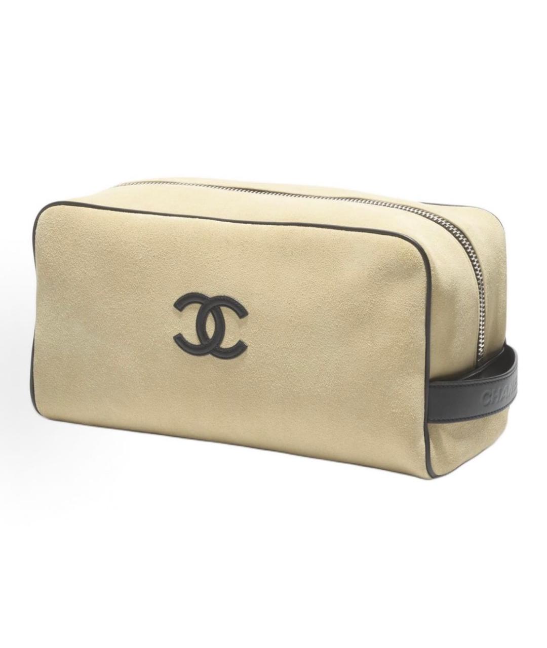 CHANEL Бежевая замшевая косметичка, фото 3