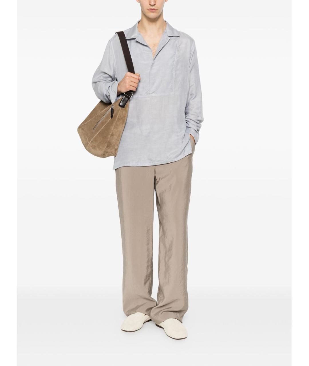 EMPORIO ARMANI Коричневые вискозные брюки чинос, фото 2