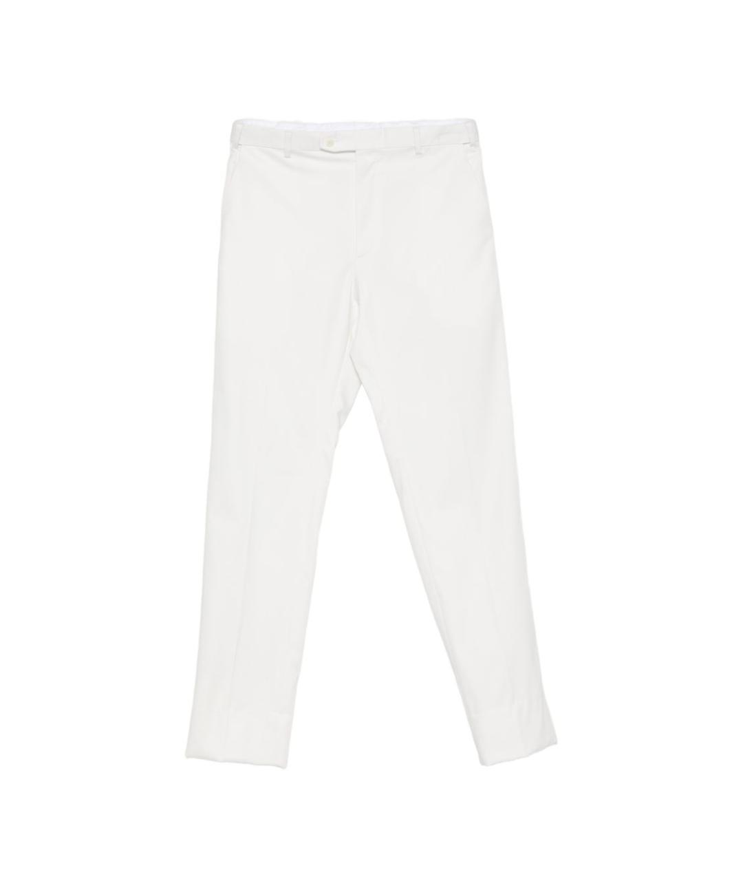 BRIONI Белые хлопковые повседневные брюки, фото 1