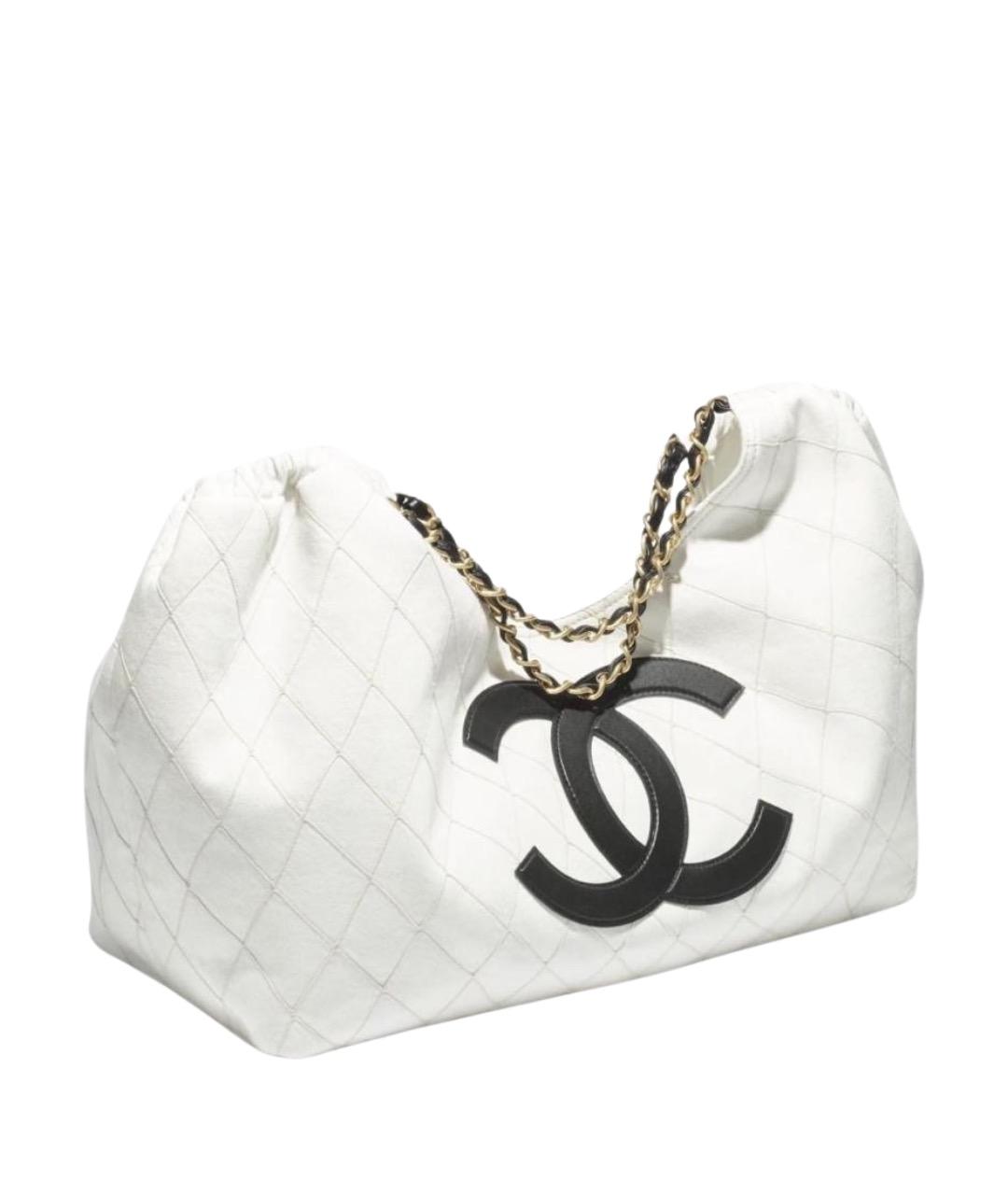 CHANEL Белая деним сумка тоут, фото 1