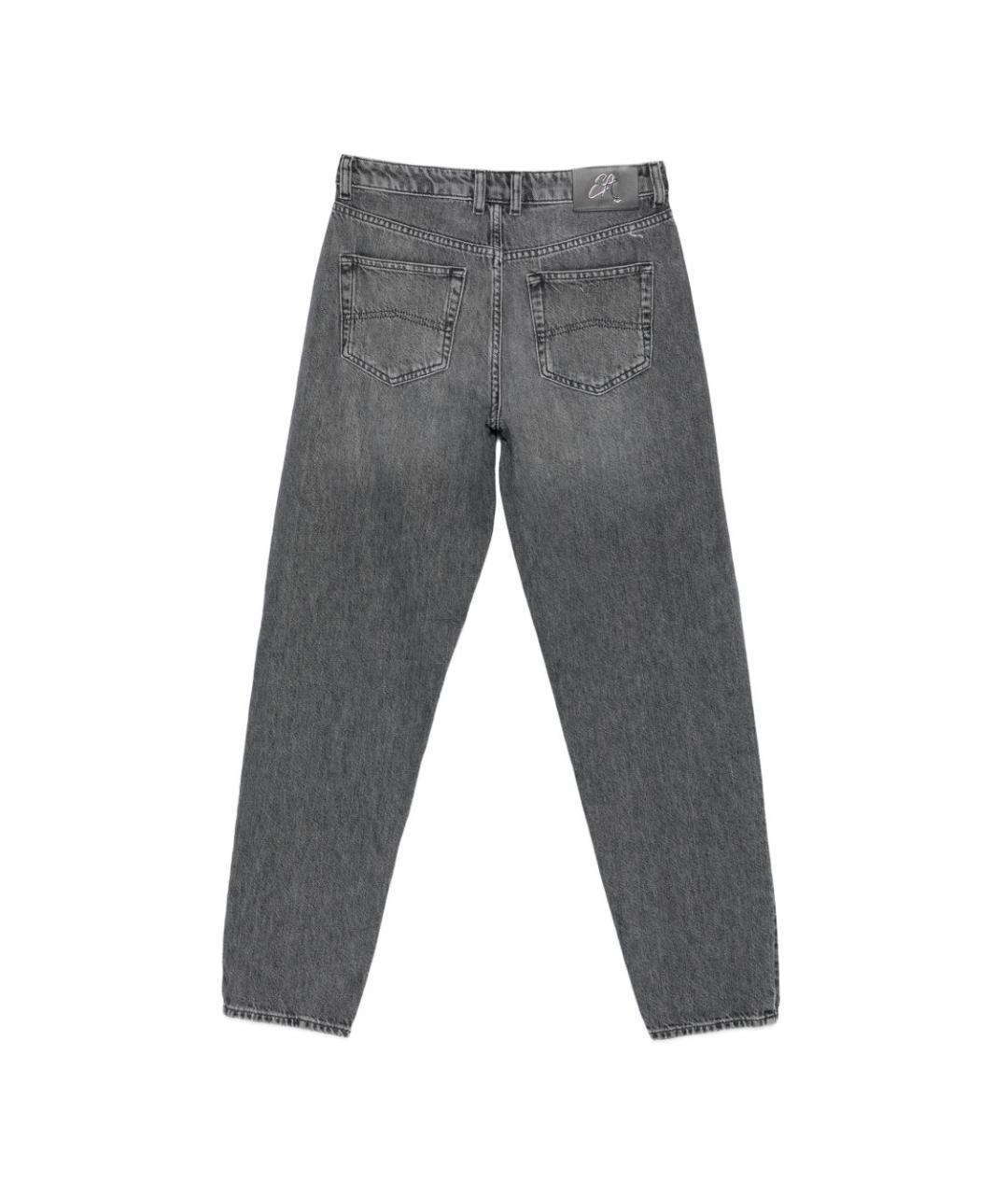 EMPORIO ARMANI Серые хлопковые прямые джинсы, фото 2