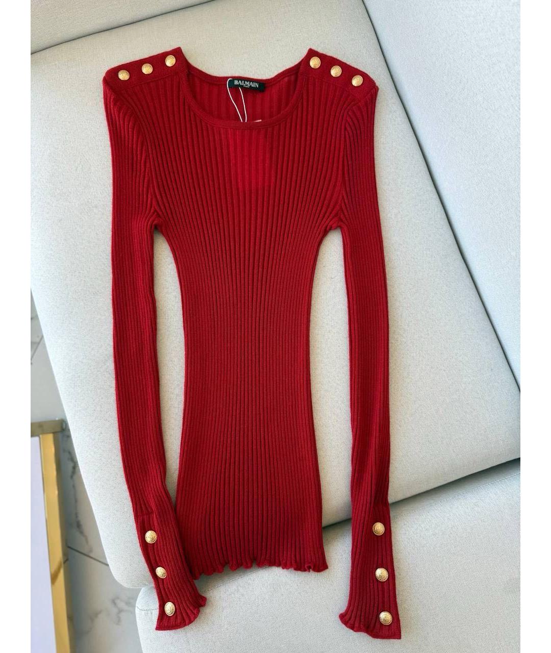 BALMAIN Красный джемпер / свитер, фото 4