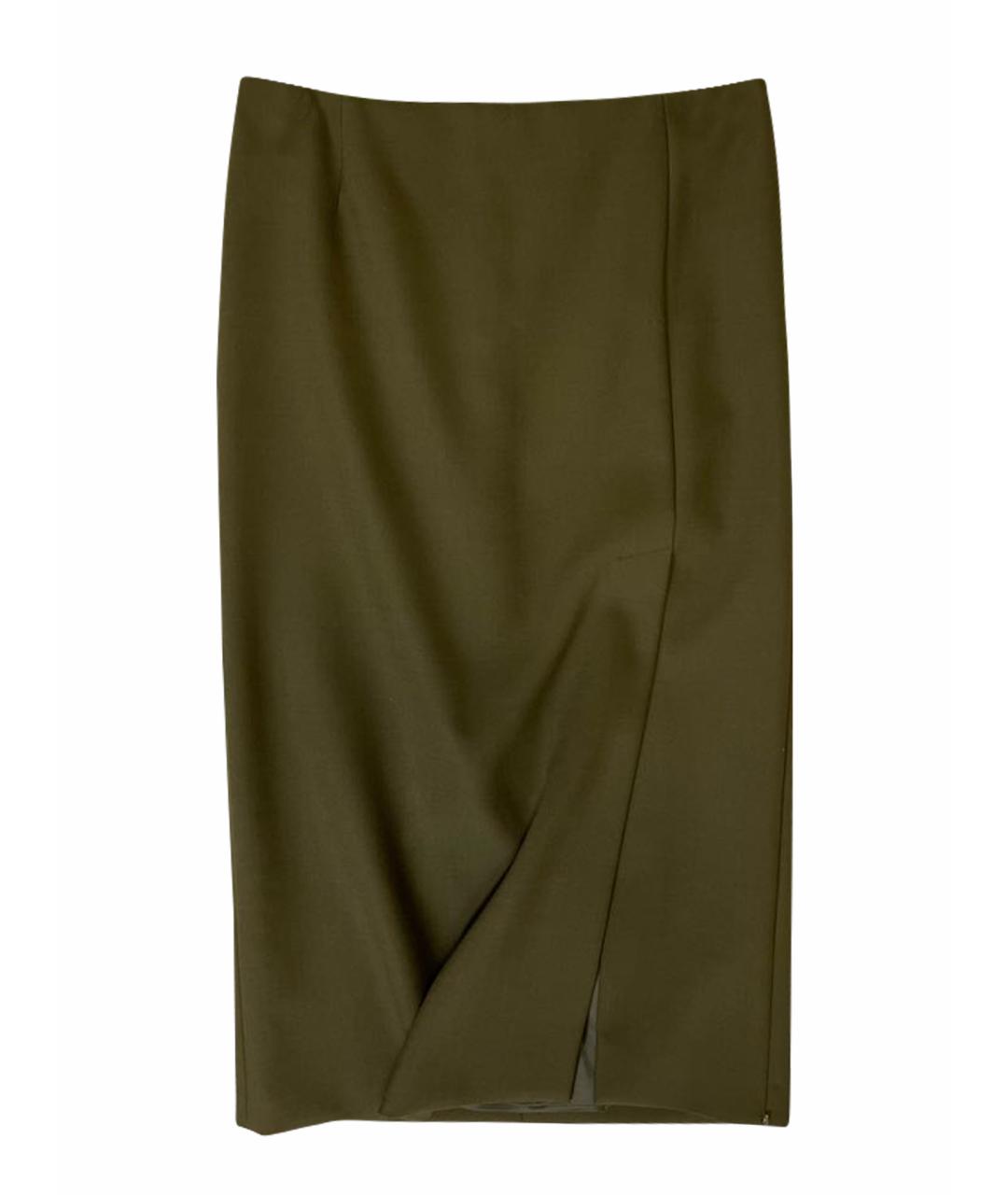 SPORTMAX Хаки юбка миди, фото 1