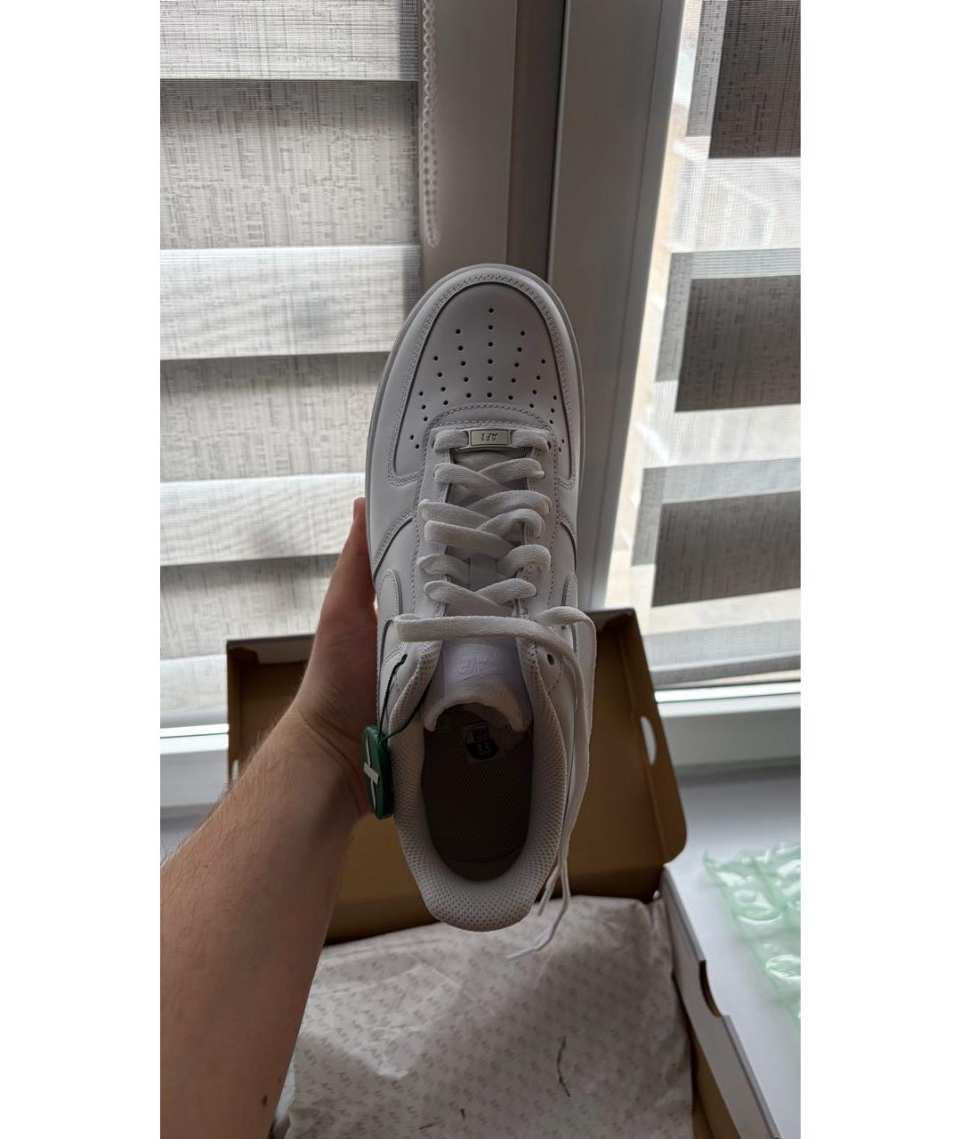 NIKE Белые кожаные низкие кроссовки / кеды, фото 5