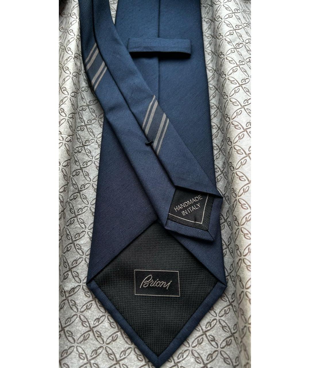BRIONI Темно-синий шелковый галстук, фото 5