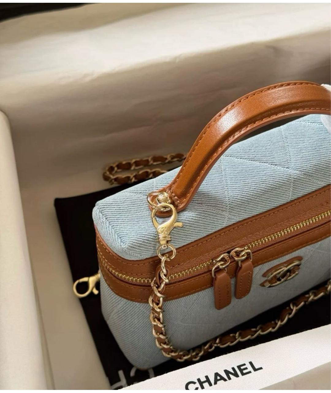 CHANEL Голубая сумка через плечо, фото 4