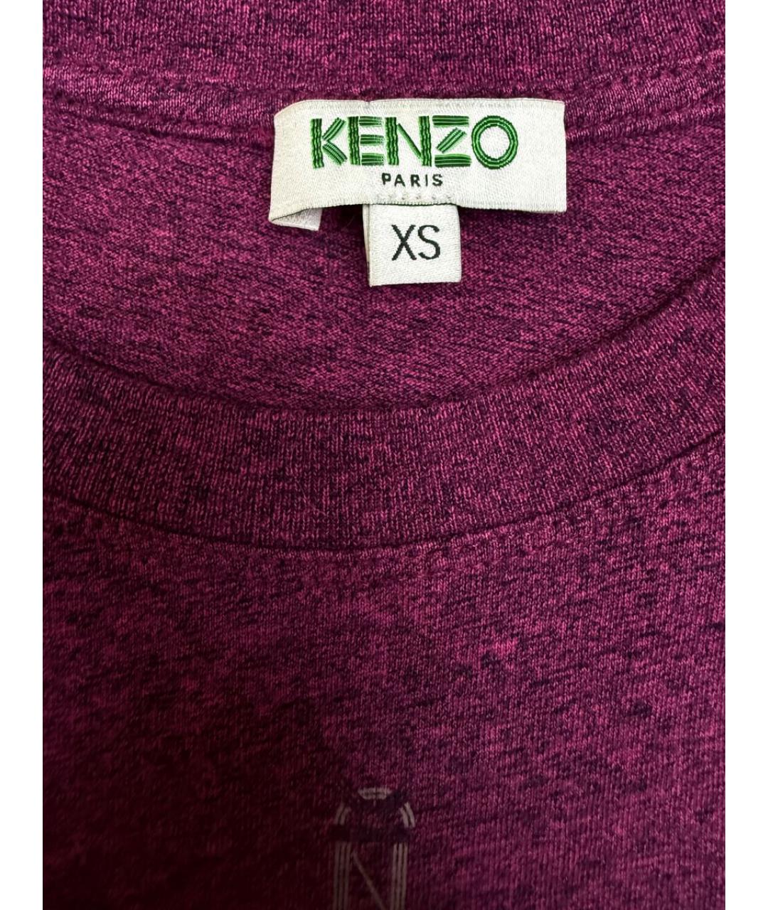 KENZO Фиолетовая хлопковая футболка, фото 3