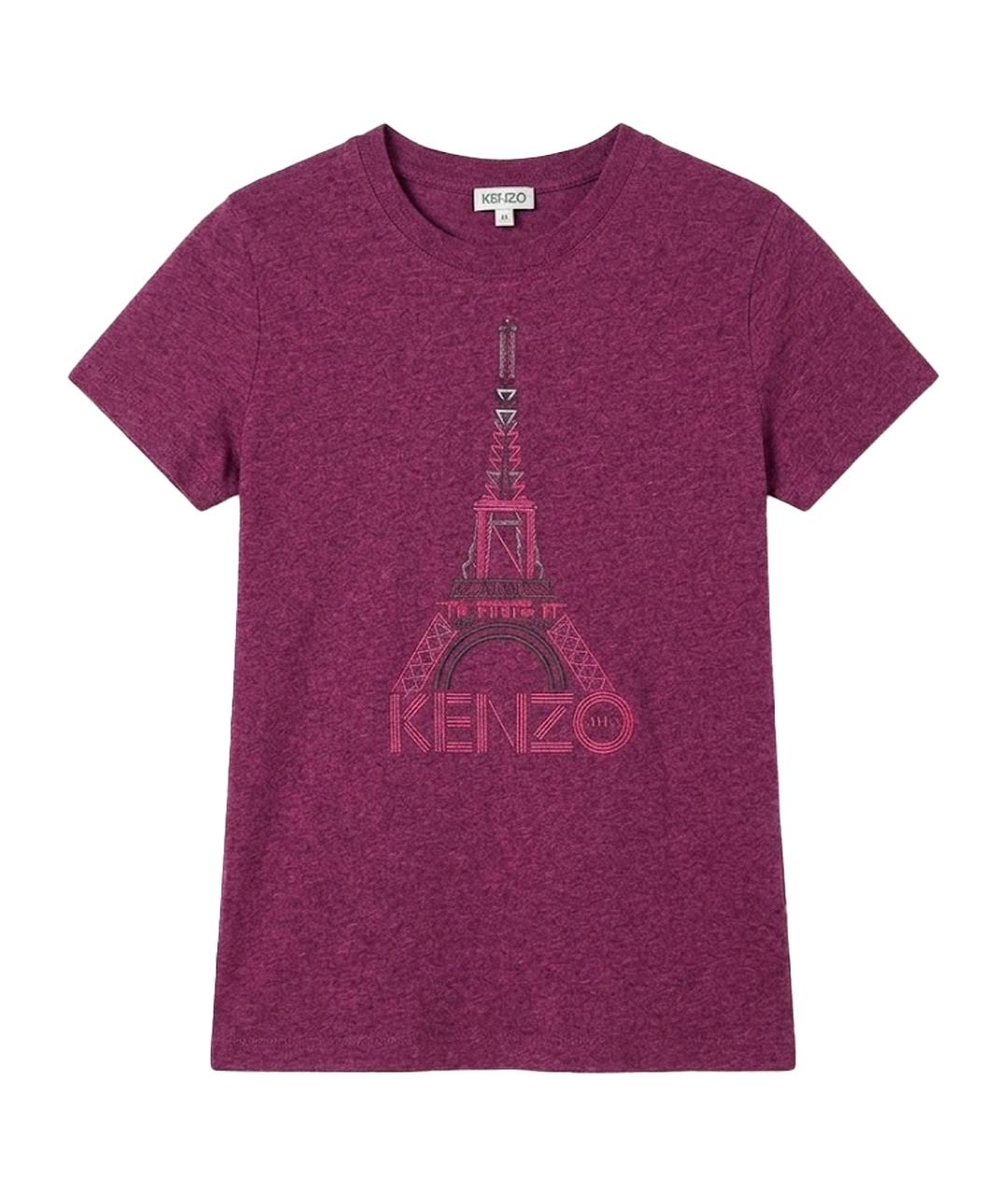 KENZO Фиолетовая хлопковая футболка, фото 1