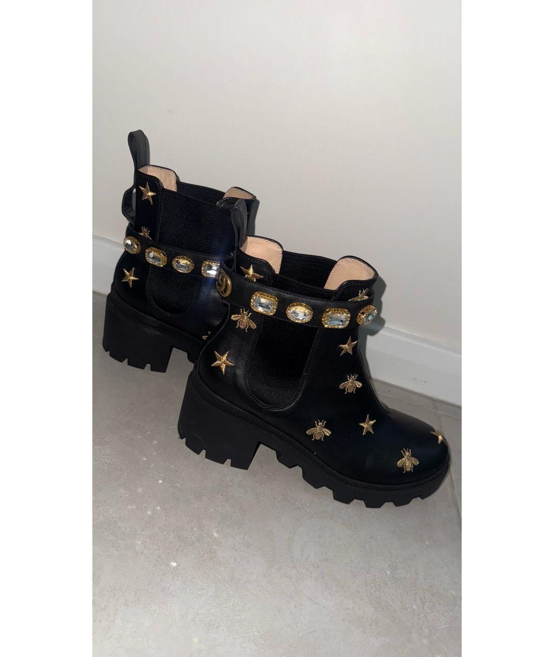 GUCCI Черные кожаные сапоги, фото 6