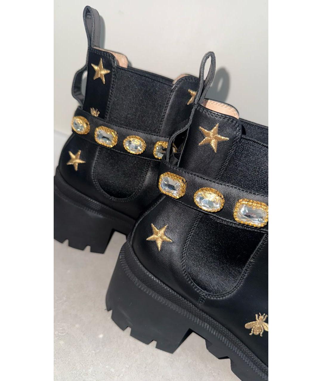 GUCCI Черные кожаные сапоги, фото 2