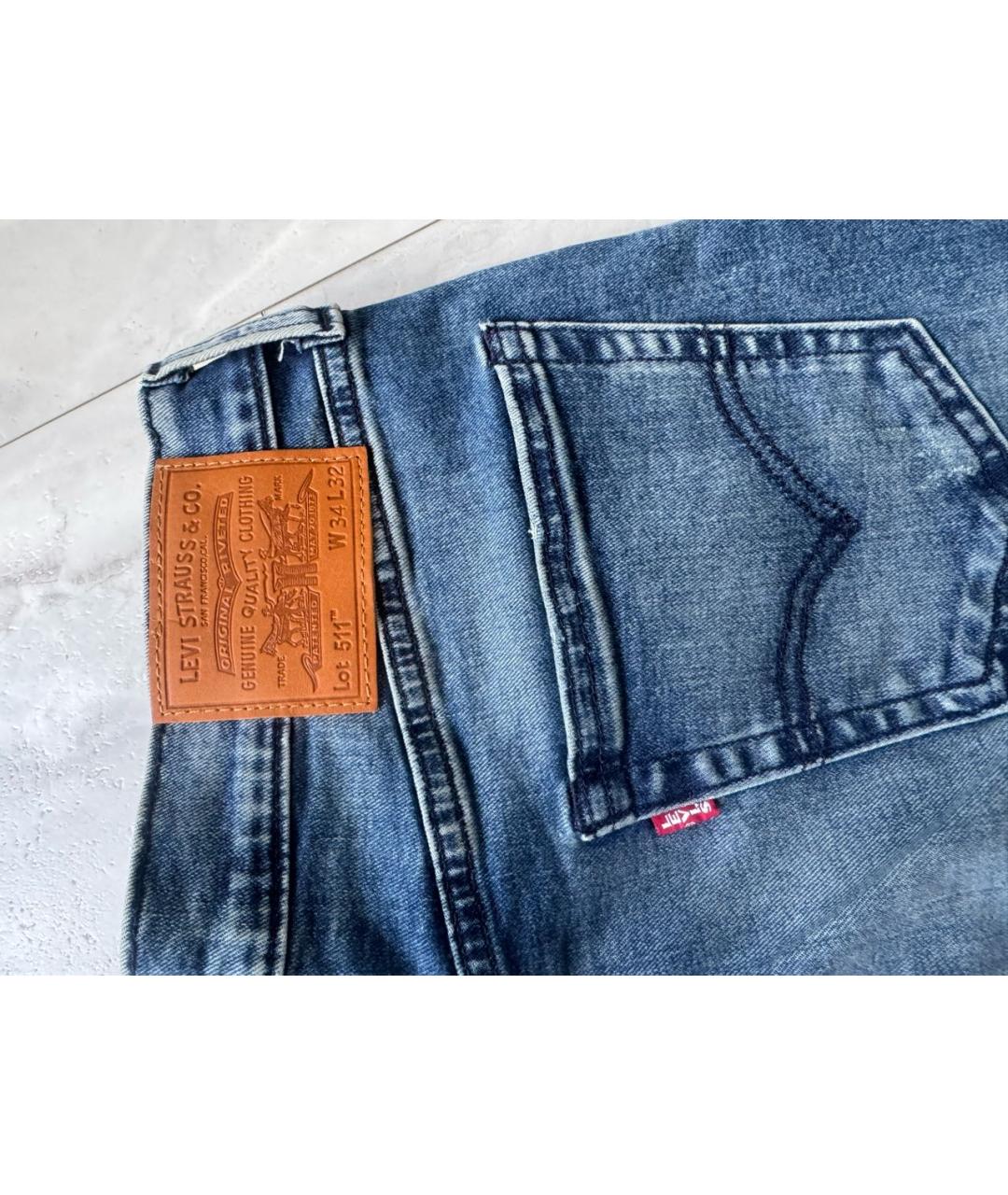 LEVI'S Голубые прямые джинсы, фото 4