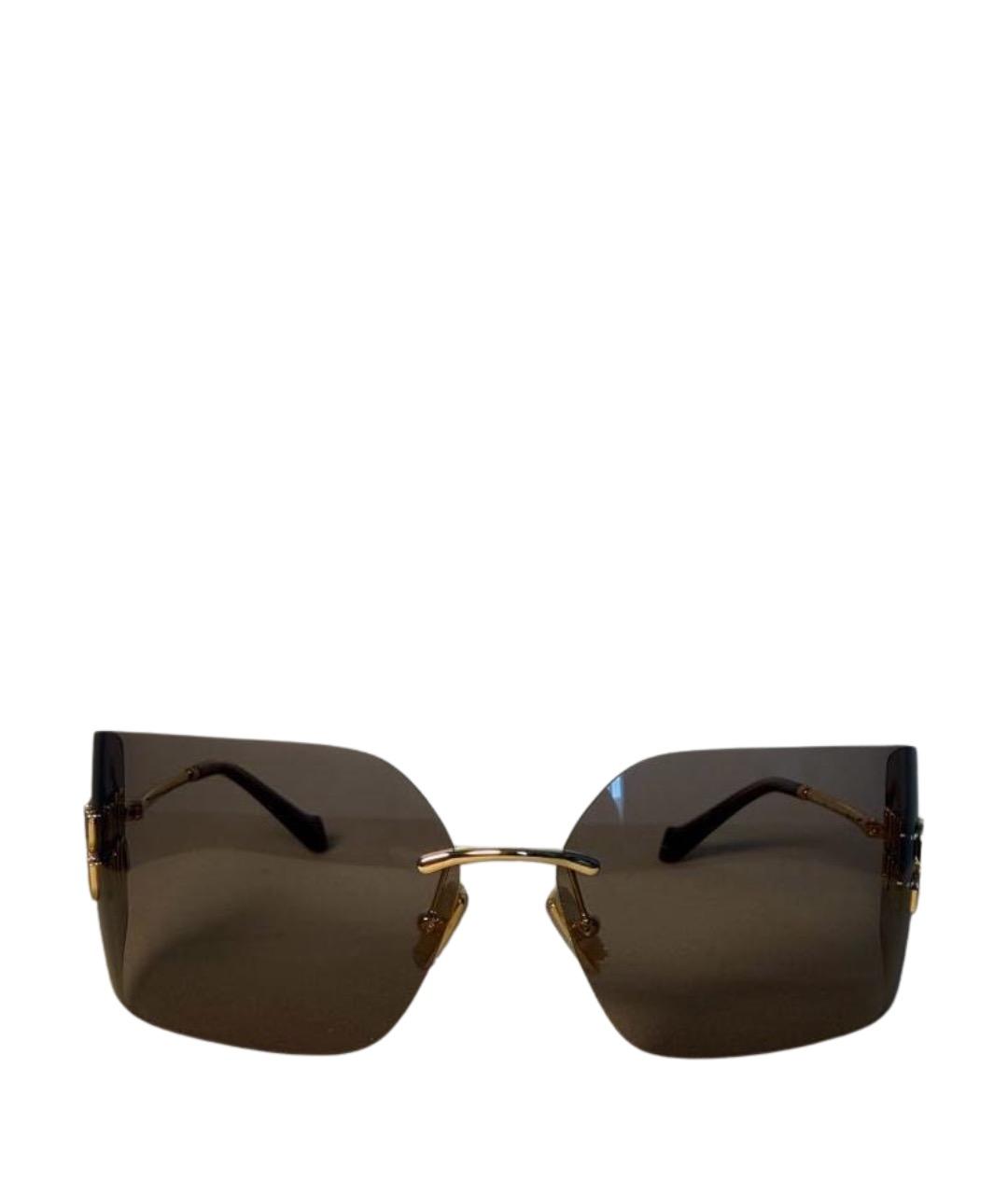 MIU MIU Золотые металлические солнцезащитные очки, фото 1
