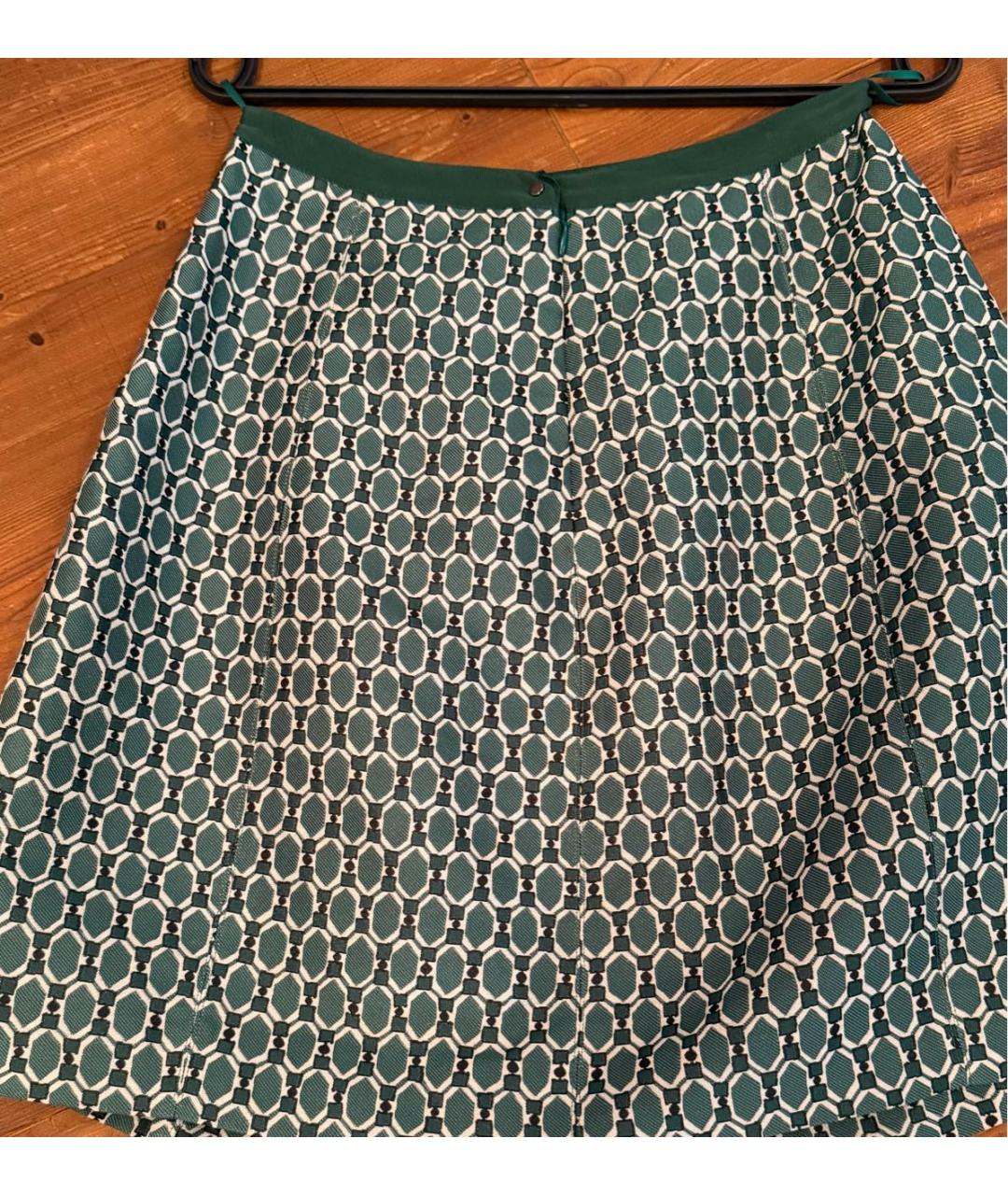 WEEKEND MAX MARA Зеленая хлопковая юбка миди, фото 2