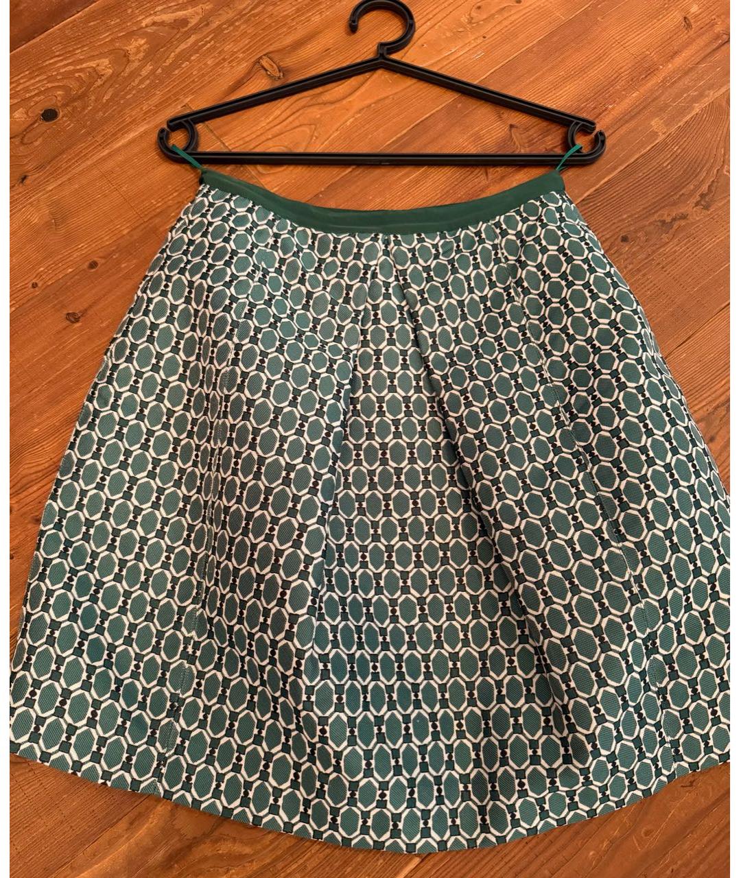 WEEKEND MAX MARA Зеленая хлопковая юбка миди, фото 6