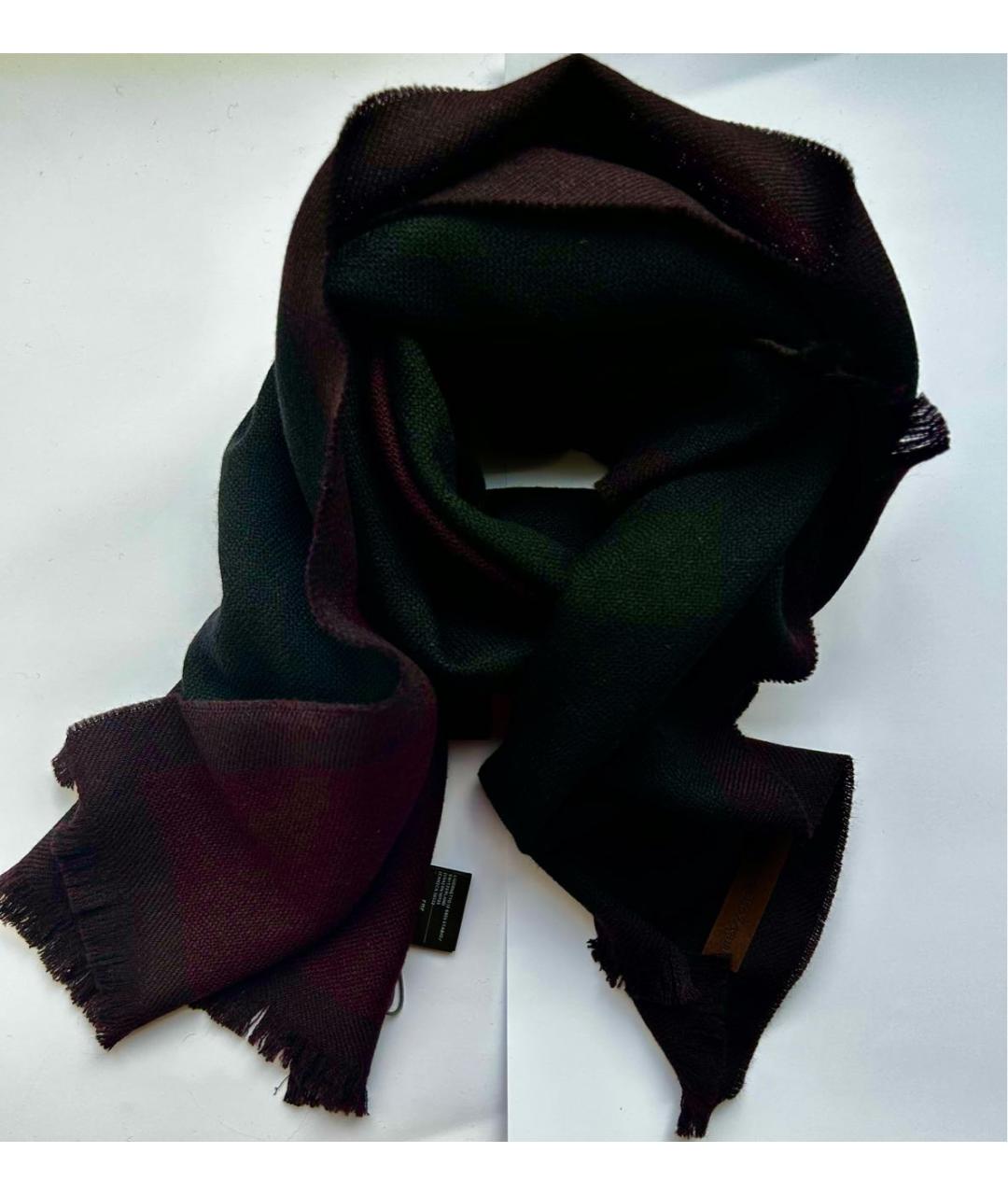 ZEGNA Черный шерстяной шарф, фото 9