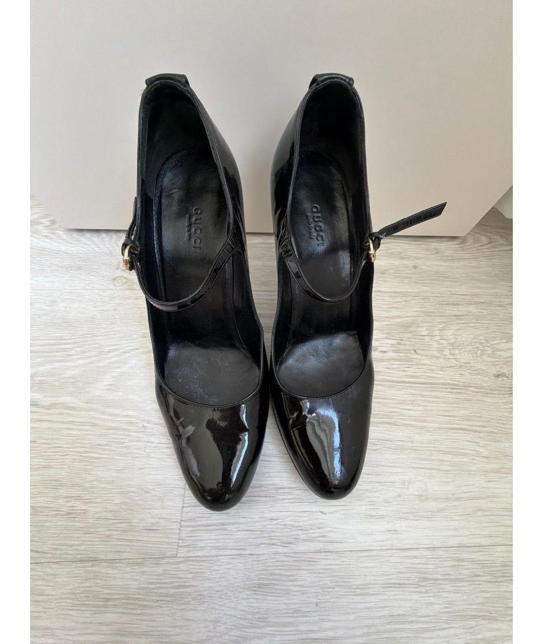 GUCCI Черные туфли из лакированной кожи, фото 2