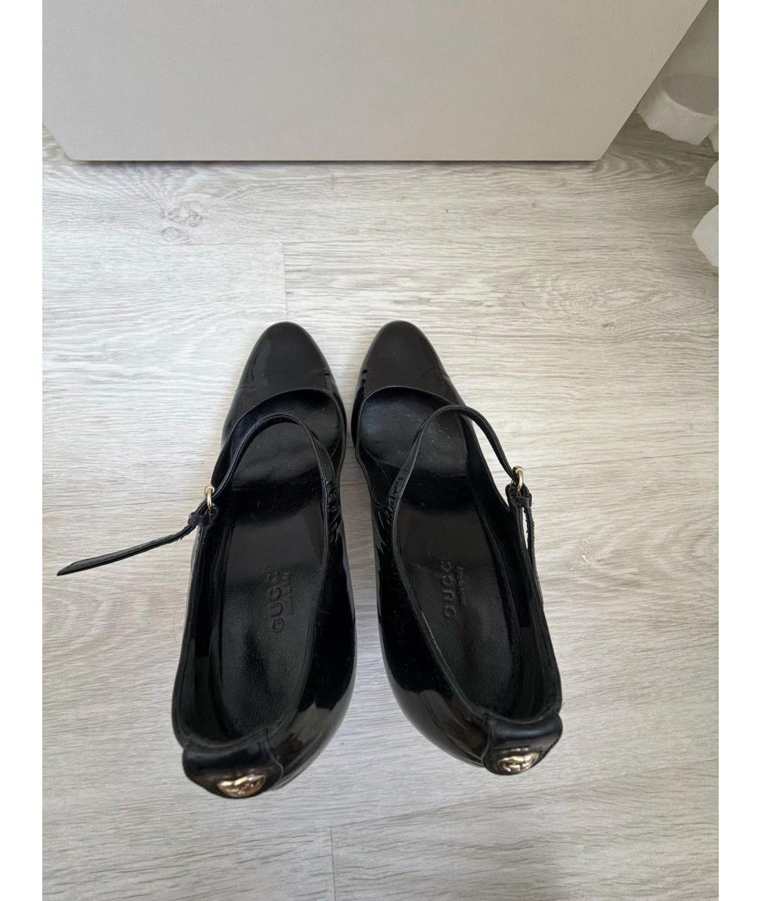 GUCCI Черные туфли из лакированной кожи, фото 3