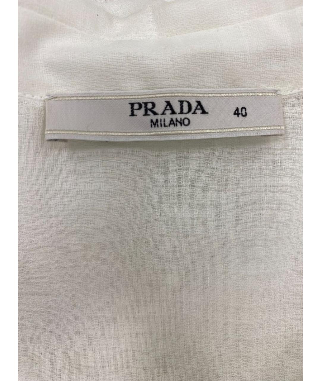 PRADA Белая хлопковая блузы, фото 3