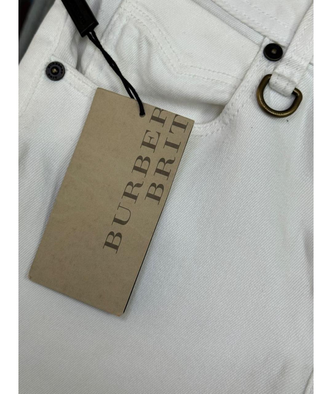 BURBERRY Белые джинсы слим, фото 4