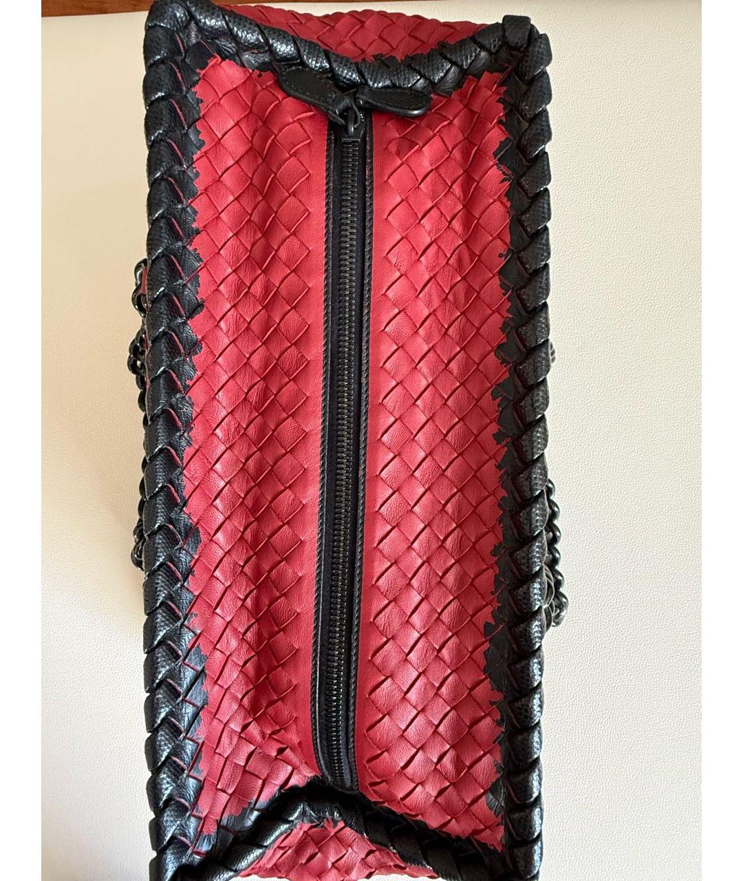 BOTTEGA VENETA Бордовая кожаная сумка тоут, фото 4